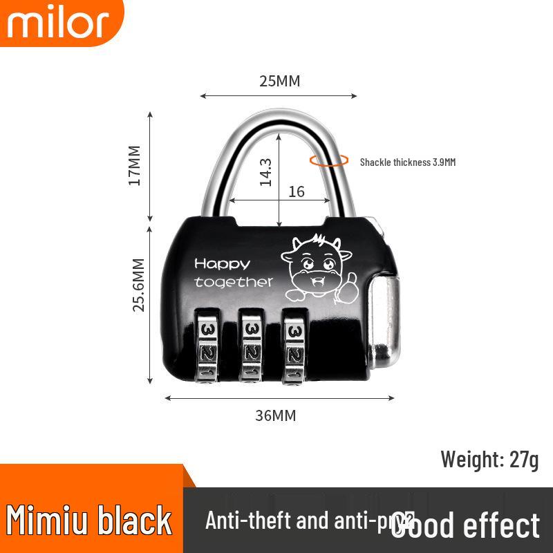 Waterproof and Rust-Proof Mini Padlock for Luggage, Gym, Locker, Schoolbag, and Household Use