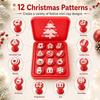 ABYN-12Pcs Christmas Pattern Clay Embossing Stamps With Storage Case, Pottery & Play Dough Stamp Tools For Holiday DIY Crafts