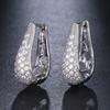 Delicate Double Layered Zircon Tiny Hoop Earrings For Women Stylish Graceful Cubic Zirconia Ear Cuff Statement Bridal Jewelry