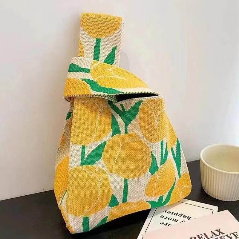 Sommer Damen Niedliche Mini-Tasche Vielseitige Mode Handytasche Cartoon Gestrickte Handtasche Umhängetasche Umhängetasche