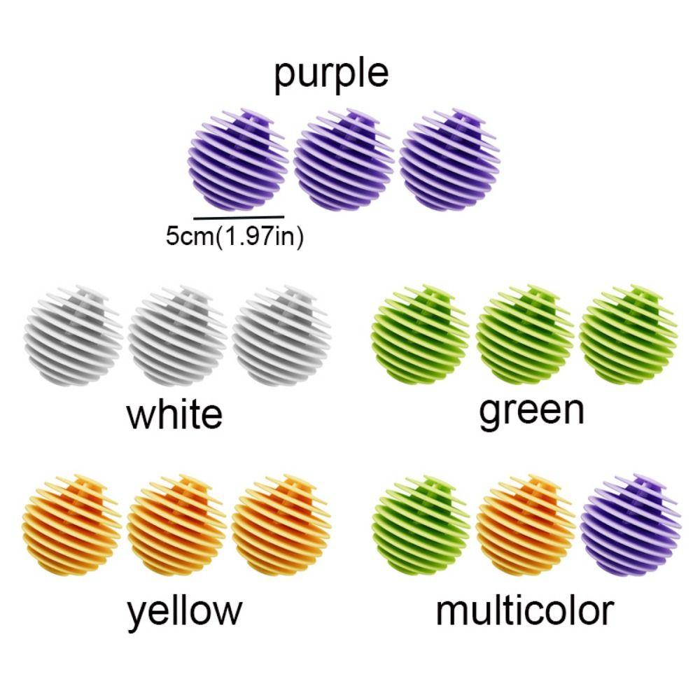 3pcs Household Soft Rubber Laundry Balls Reusable Fabric Softener Ball Home