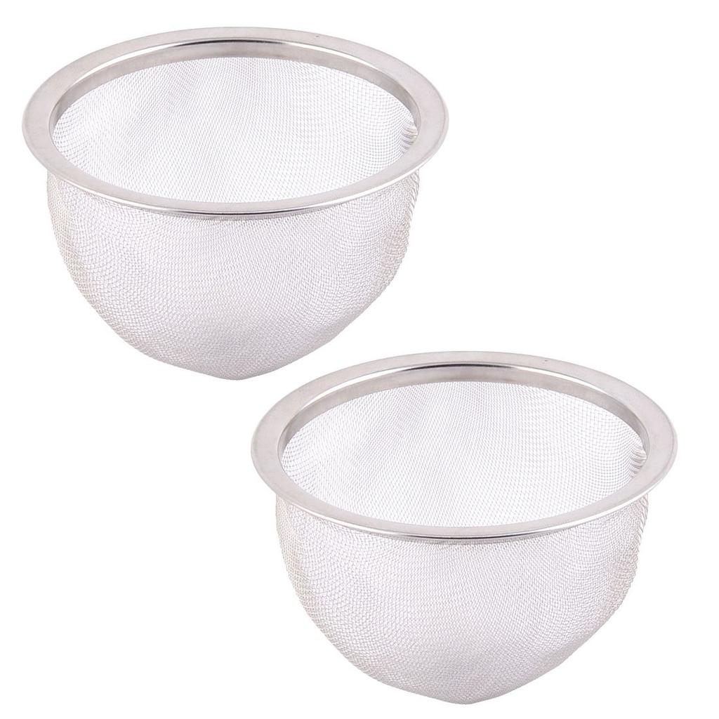 uxcell Tea Strainer, Stainless Steel, 80mm Diameter, Round Mesh, Pack of 2, for Spices and Other Uses