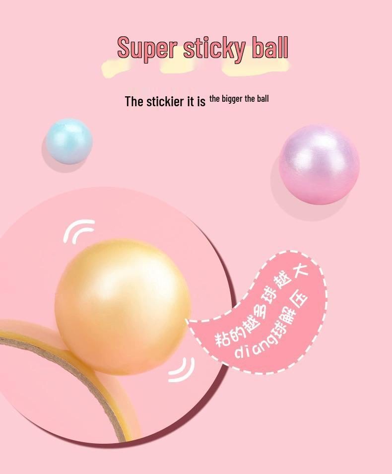 Large Decompression Sticky Ball Tape - Macaron Colors
