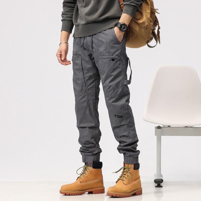 

Overalls Men s Trendy Brand Outer Pants Blue Men s Sports High-end Trousers Men s Outdoor Casual Pants 30 серый
