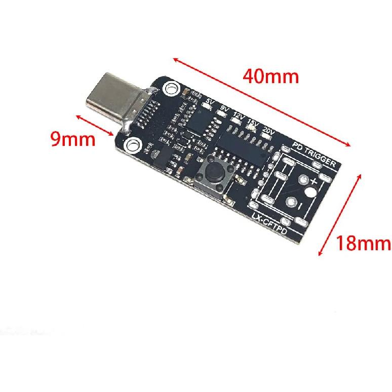 1PCS USB-C PD QC DC5V 9V 12V 15V 20V Adjustable Voltage Power Trigger Module 5A Type-C Male Input