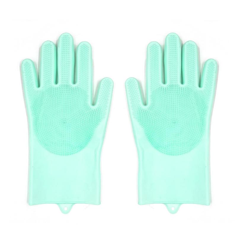 

Dishwashing gloves Kitchen brush pot washing Silicone cleaning gloves Heat insulation and wear resistance Kitchen housework cleaning gloves 1