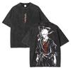 2026 Summer Anime Bleach Vintage Washed Oversized T-shirt, Ichigo Kurosaki Print Streetwear Retro Black Tee For Men Women