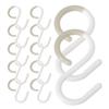 12 Pcs White S Hooks Plastic Key Hooks Coat Holder Multipurpose Bathroom Closet Wardrobe Clothes Ganizer Hooks