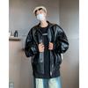 Versatile spring and autumn American sense retro locomotive leather jacket men's and women's short baseball jersey cleanfit jacket trendy brand