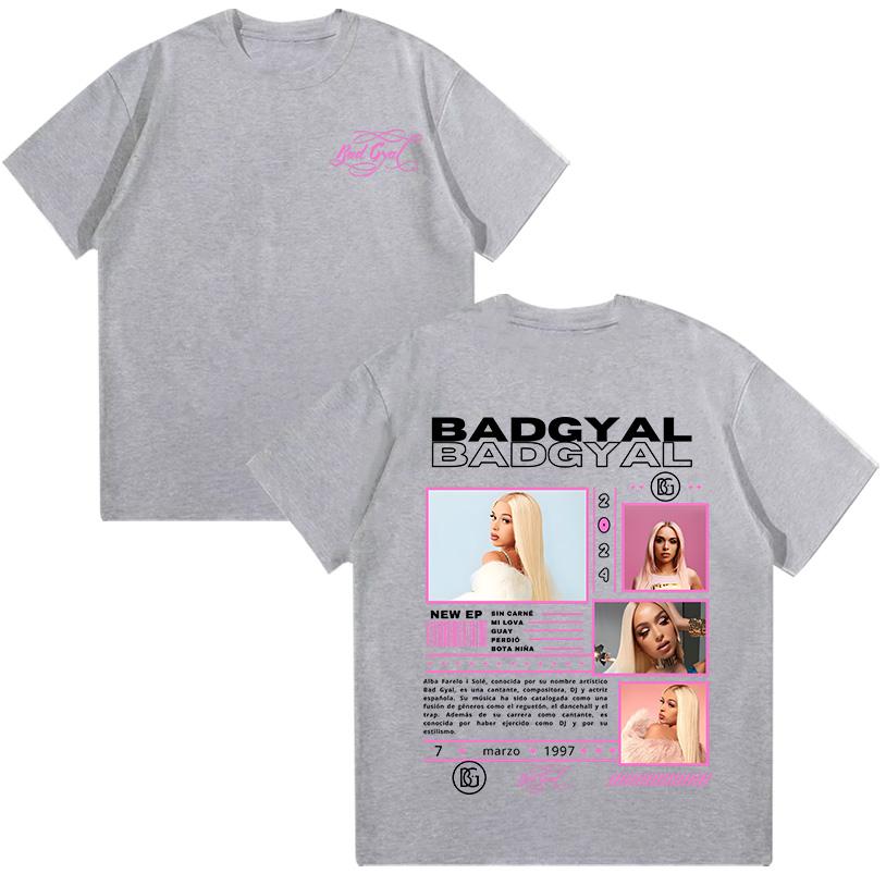 Graphic T Shirts Rapper Bad Gyal Hip Hop Tee High Quality Cotton Women Clothing Harajuku Pop Men T-shirts Casual Y2K Streetwear