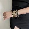 Leopard Print Bracelet for Women, European and American Retro Multi-Layered Stackable Fashion Combination Metal New Style Bracelet Vintage