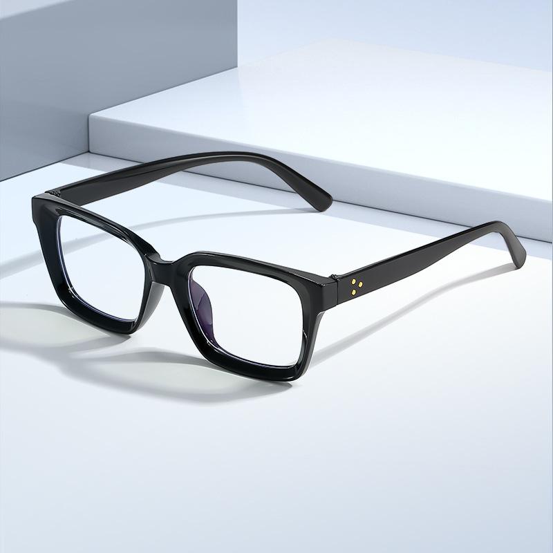 European and American fashion square anti-blue flat glasses new plain rice nails street shot glasses frame business glasses frame