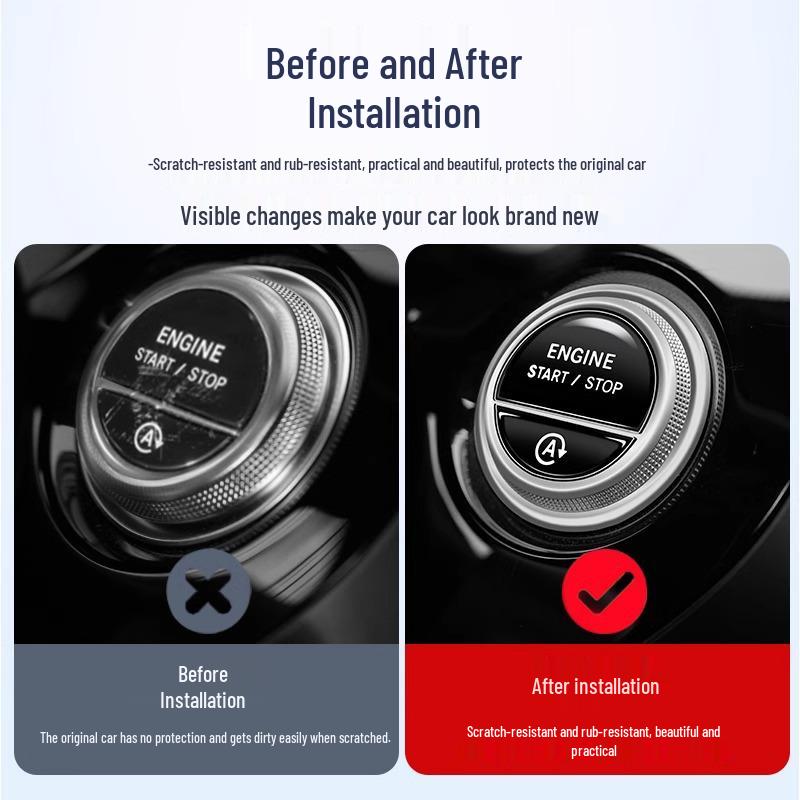 Mercedes-Benz C-Klasse Ein-Knopf-Startknopf Schutzaufkleber für C260L/C200L Innendekoration.