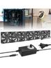 120mm Computer Fan with AC Plug Big Airflow Fans with 100V 240V Speed Controller for Server Cooling Cabinet Ventilation