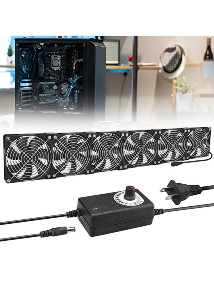 120mm Computer Fan with AC Plug Big Airflow Fans with 100V 240V Speed Controller for Server Cooling Cabinet Ventilation