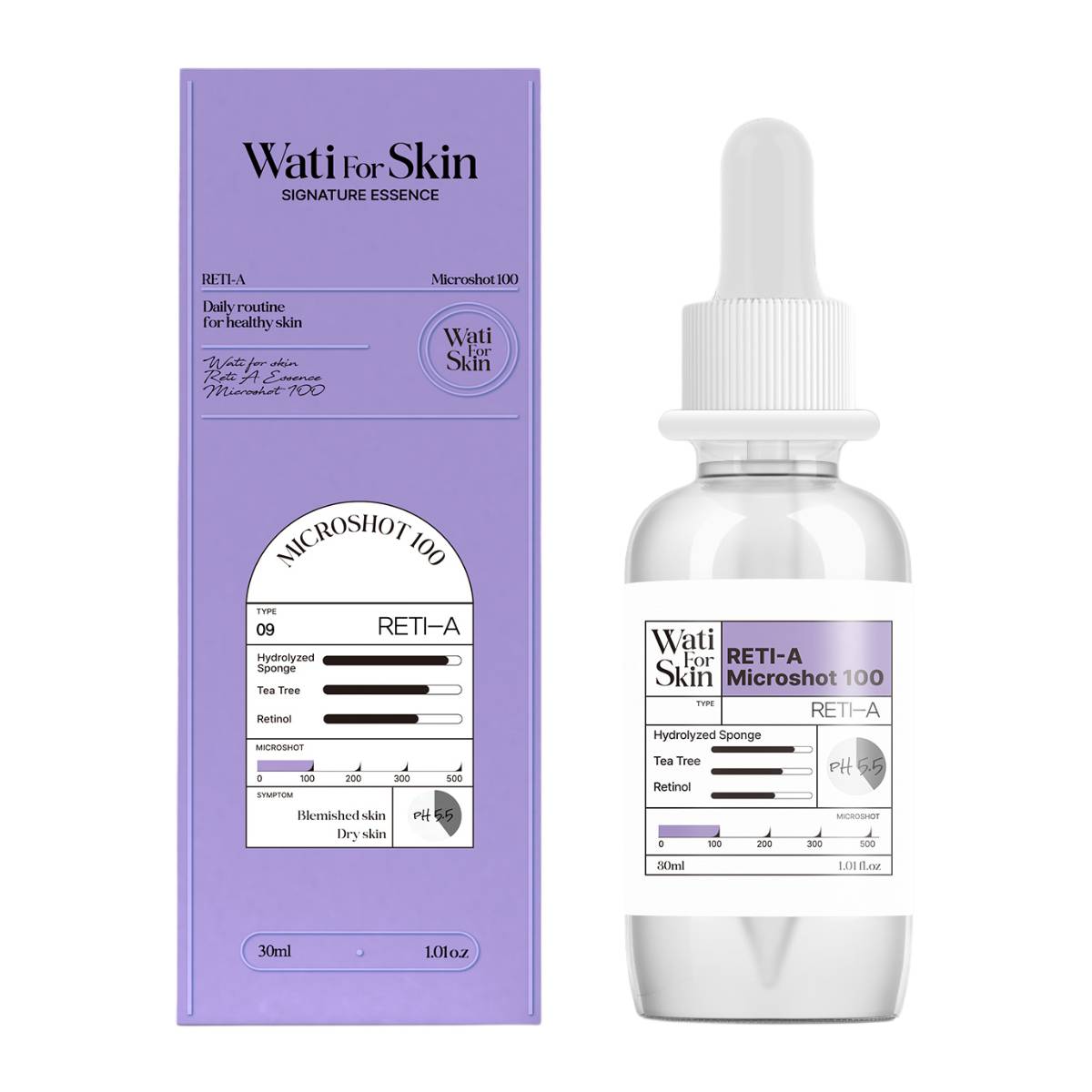 

WATI FOR SKIN Skin Essence Microshot 100, 12 видов/30 мл, Антивозрастной, Увлажняющий, Корейская косметика, Kbeauty, пробник Retinol Essence