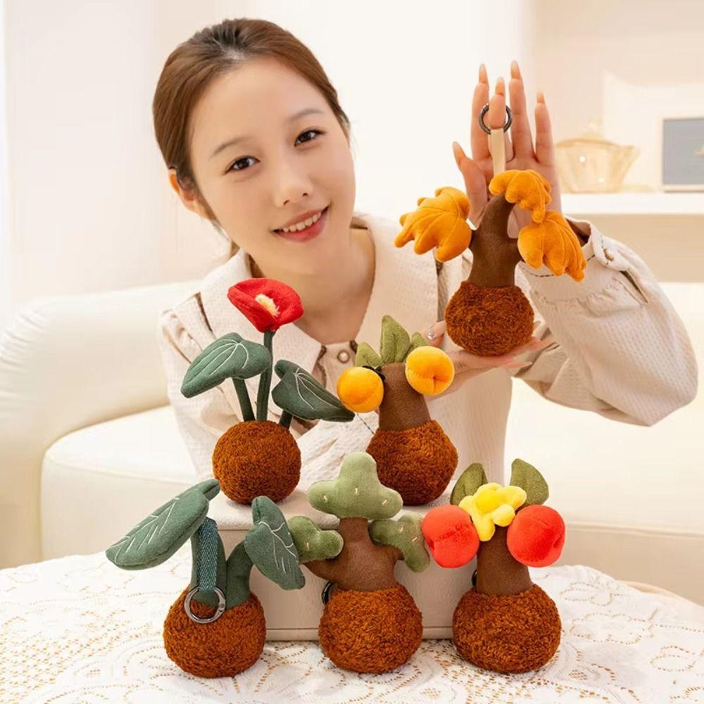 Adorable Funny Keyring Soft Animal Bag Pendant Mini Insect Series Plush Keychain  Kid