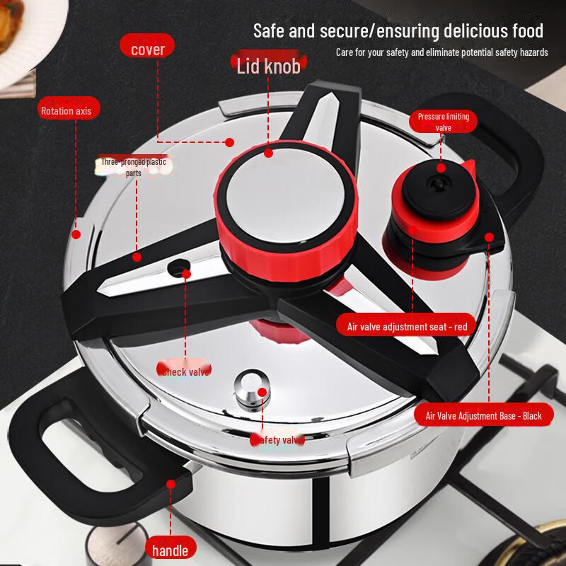 Explosionsgeschützter Schnellkochtopf aus deutschem Edelstahl 316, induktionskompatibel, großes Fassungsvermögen, lebensmittelecht.