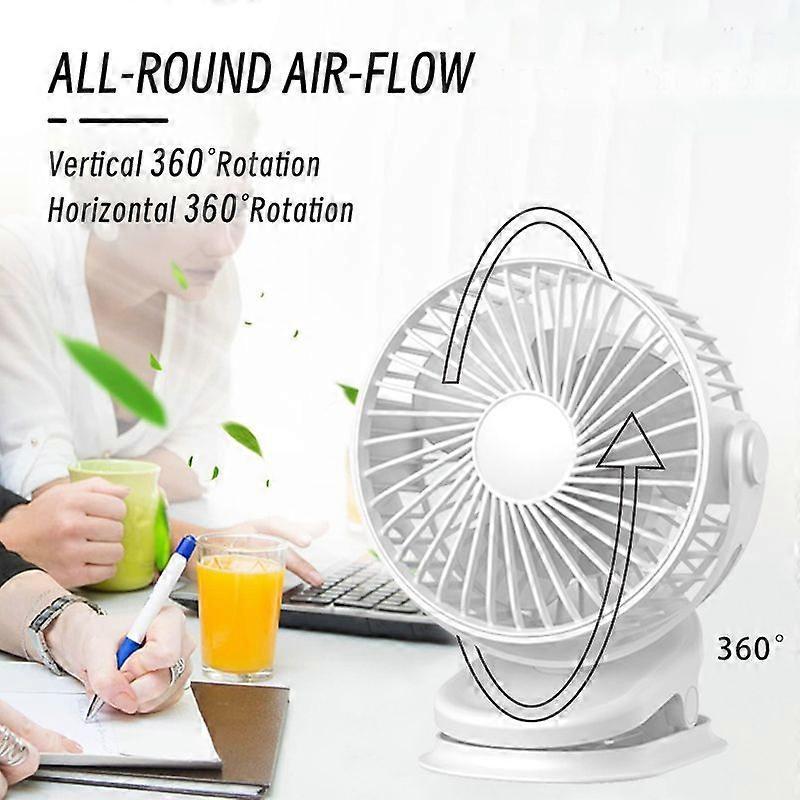 Kinscoter Mini Usb Fan Rechargeable Battery Fan With Timer Strong Wind 3 Speed Desktop Portable Quiet Office Camping Outdoor