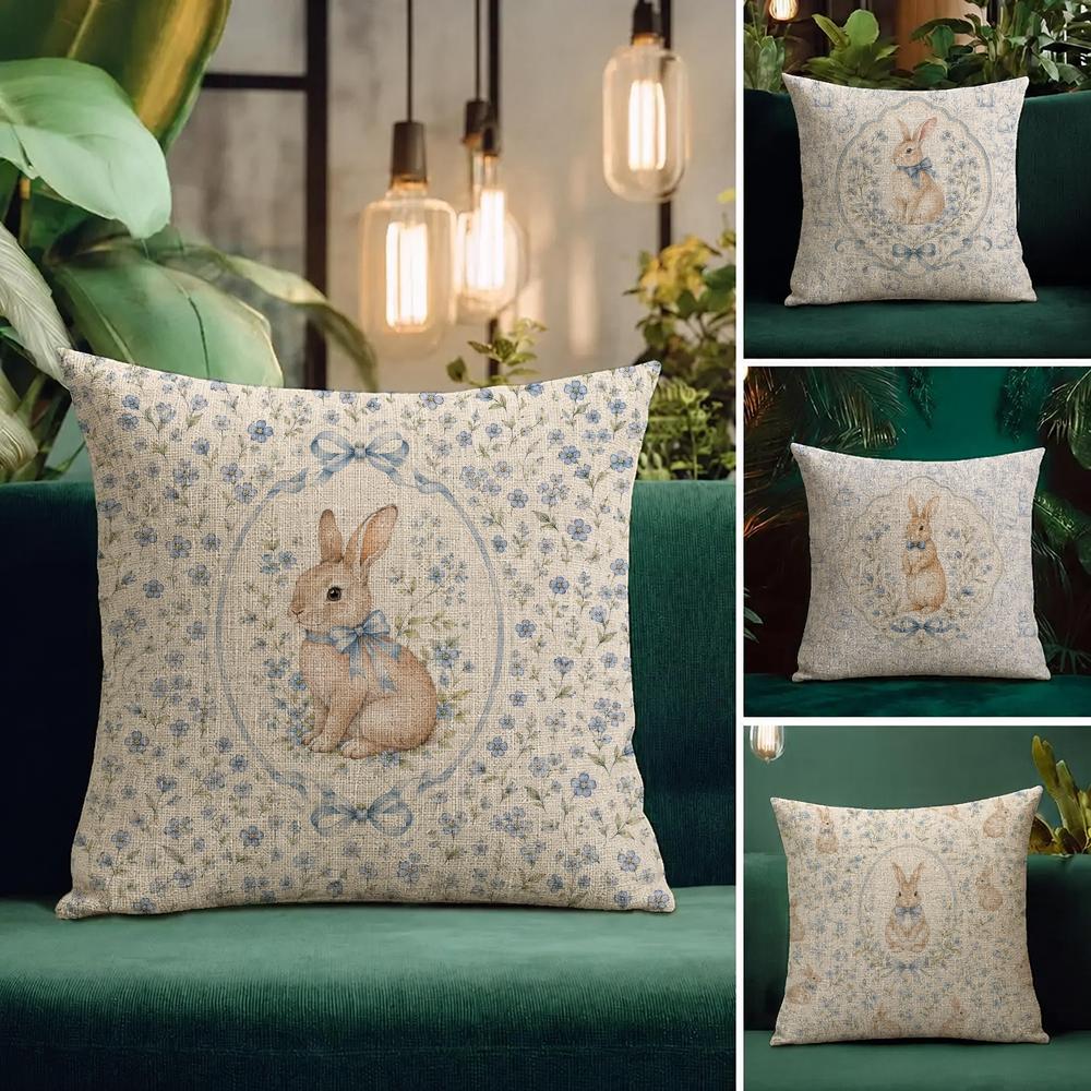 Character Peter Rabbit Cushion Cover Natural Linen Pillowcase Set AllinOne Decor Cushion Cover for Sofa Bedroom Chair