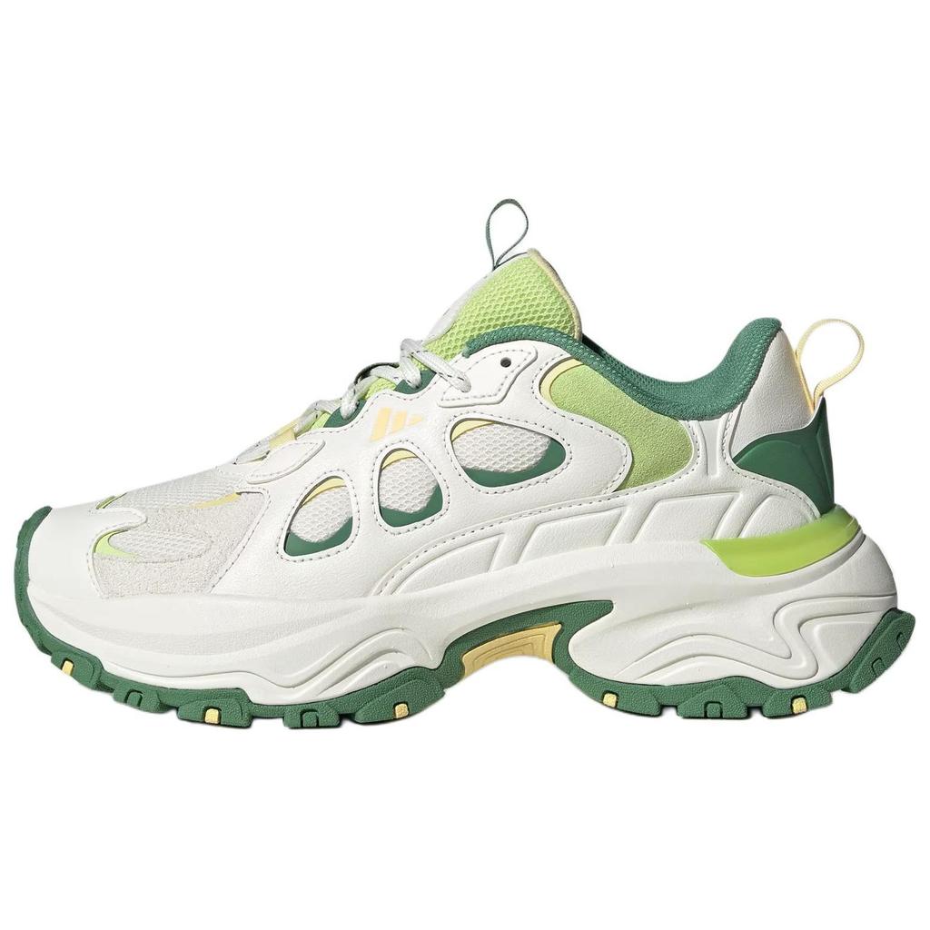 Adidas Cushioning Wear-Resistant Low-Top Chunky Sneakers Women's White Green Sneakers JQ7621