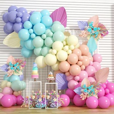 107 Stück Macaronfarbenes Latexballon-Set für Hochzeit, Geburtstagsparty, Babytaufe - Sortierte Pastell- und leuchtende Farben