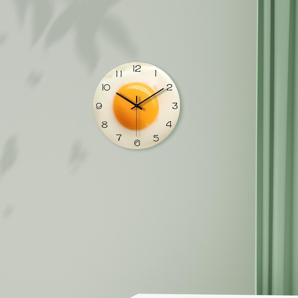 12-Zoll Lässige Kunststoff-Wanduhr PET-Material Baseball, Spiegelei, Kaffee-Effekt