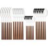 Imitation Wood Handle Cutlery Set Western Stainless Steel Tableware Set 16/24/30Pcs Kitchen Knife Fork Spoon Dinnerware Set