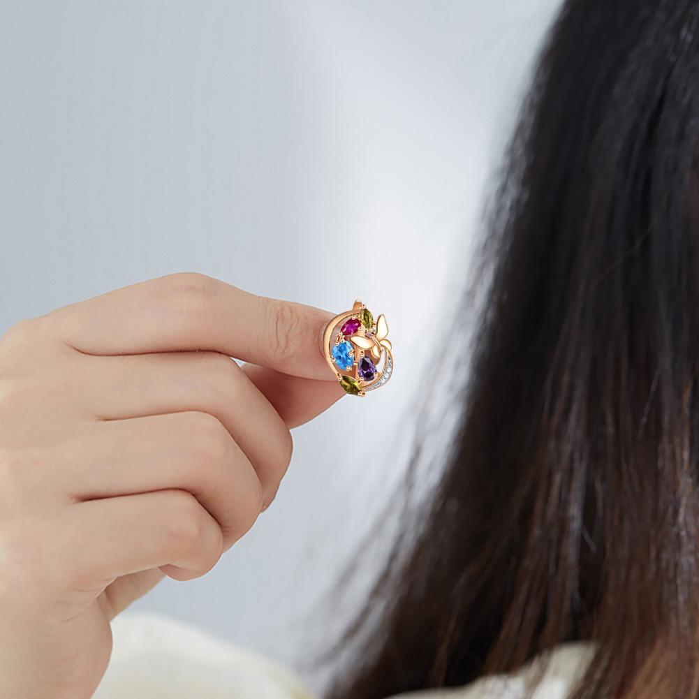 Umcho Neue bunte Schmetterlingsohrstecker künstliche Zirkonia Ohrringe für Damen in Roségold Farbe baumeln Ohrringe Hochzeit klassischen feinen Schmuck