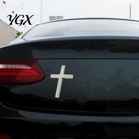 Car Paint Safe Sticker Bling Decal Waterproof Rhinestone 3D Religious with Self-Adhesive Emblem Backing for Bumper Window Laptop Luggage Exterior