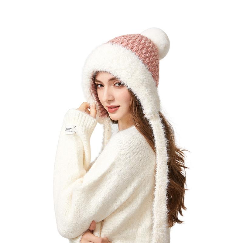 

Thick Knitted Hat Women s Winter Wool Hat розовый