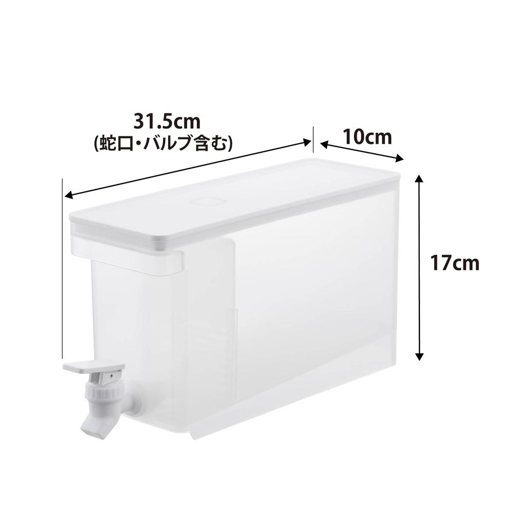 Yamazaki Refrigerator Drink Server White W10 X X H17cm Faucet and Tower Dishwasher Safe Water Bottle Barley Tea Pot 1582 2.8L D31.5 (including Valve)