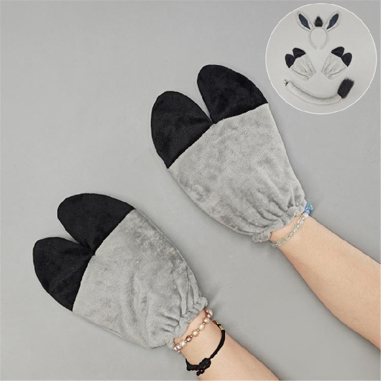 Składany Zestaw Kostiumu Osła Podróżnego Komplet Uszy Ogon Kopyta na Wydarzenie Cosplay Urodziny