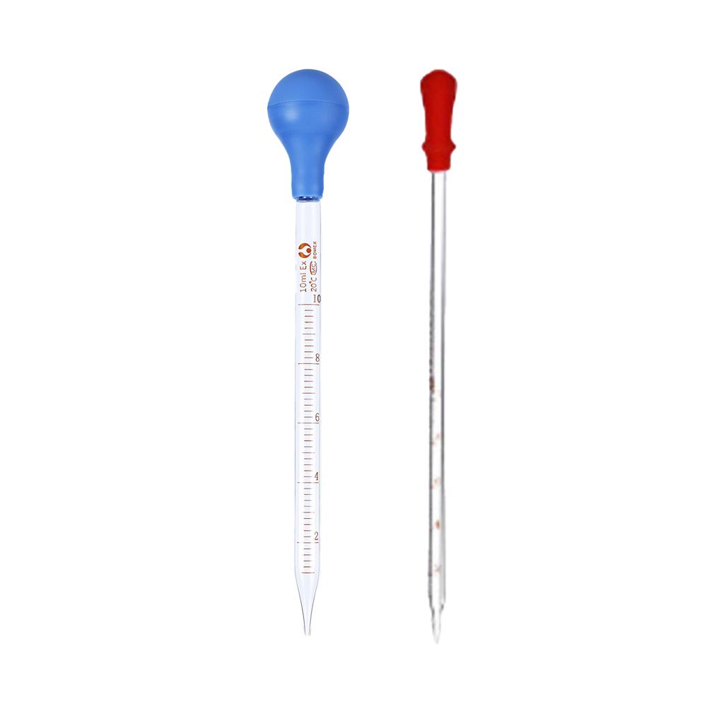 Dikke Glazen Druppelaar Test Essentiële Oliën Overbrengen Rubberen Dop Schaal Pipet 1/2/3/5/10ml School Laboratorium Druppeltube