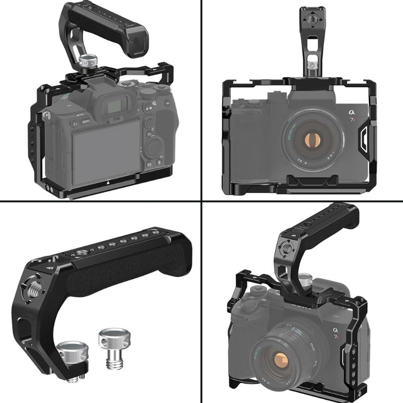 Aluminiowy Ergonomiczny Uchwyt Górny Kamery z Pokrętłem Szybkiego Zwalniania i Antypoślizgową Silikonową Konstrukcją Uchwytu Akcesoria