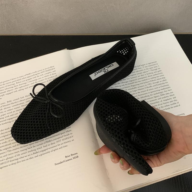 Fashion SUOJIALUN Spring New Women Flat Shoes Fashion Mesh Round Toe Ladies Elegant Mary Jane Shoes Soft Sole Outdoor Dress Ballerinas