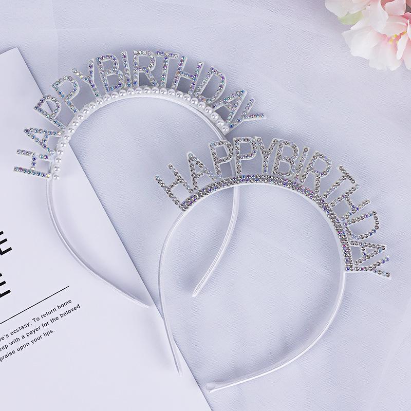 Irisierendes Diamantperlen-Geburtstags-Stirnband & Hut Party-Accessoires