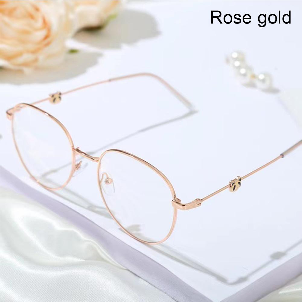 

Милые очки с защитой от синего света, декоративная металлическая оправа в виде панды, модные, удобные, прозрачные очки для женщин розового золота