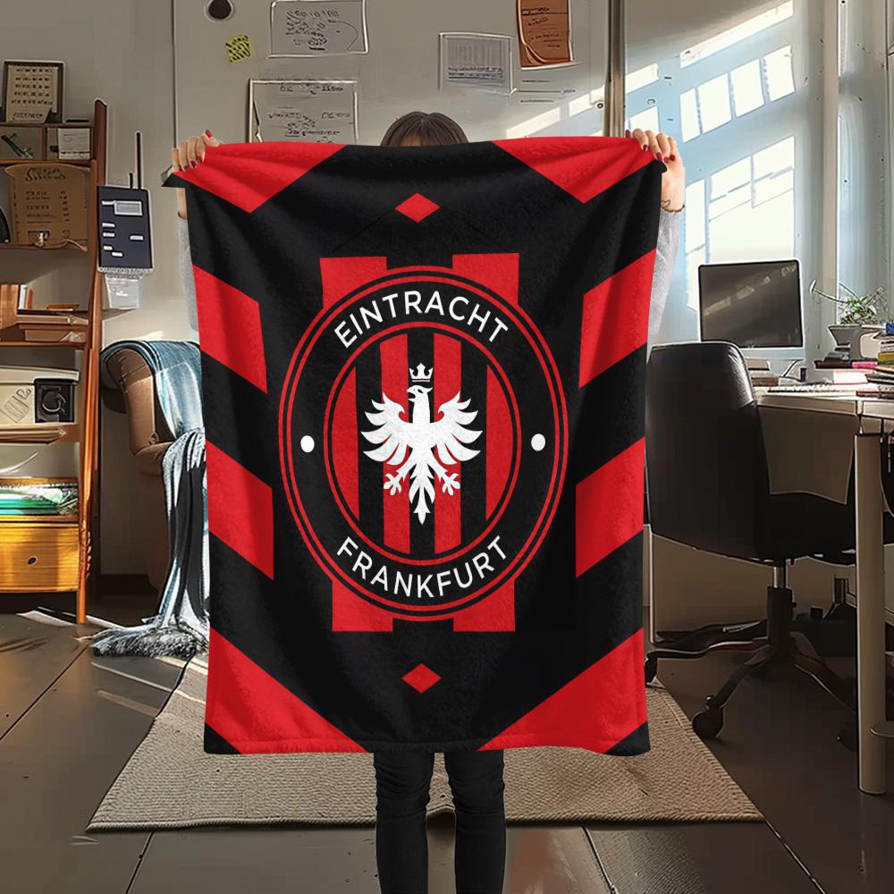 

Eintracht Frankfurt logo Print FlAannel Blanket, High quality Comfortable for All Seasons, Home Decor, Warmth and Comfort 80cm x 120cm