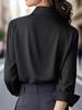 Autumn Women's Solid Color Satin Lapel Long Sleeve Versatile Shirt