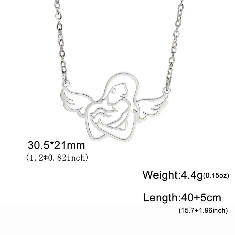 Cazador Lovely Family Pendant Necklaces Mom Dad Children Baby Pregnant Woman Stainless Steel Choker Jewelry Mother Day Gift New
