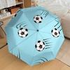 Soccer Ball Pattern Automatic Opening/Closing Umbrella with Convenient Three Fold Design,8 Bone Iron Frame Outdoor Umbrella Perfect Gift