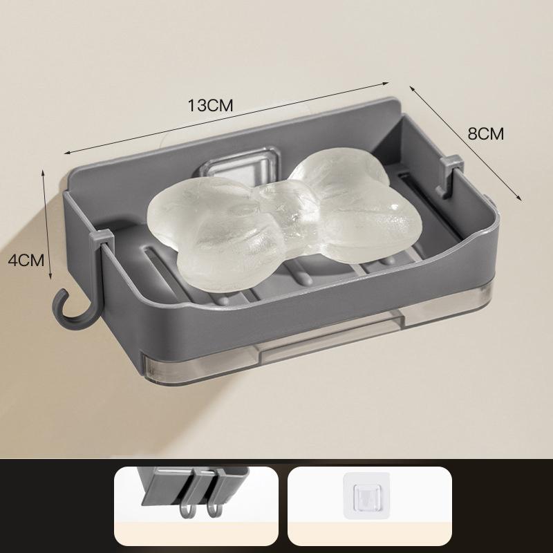 

Bathroom Dish Plate Case Home Shower Container Soap Box Plastic Soap Box Dispenser Soap Rack Gift Hook серый