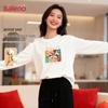 Baleno Women's Pure Cotton Long-Sleeve T-Shirt with BNL Colorful Horse Graphic