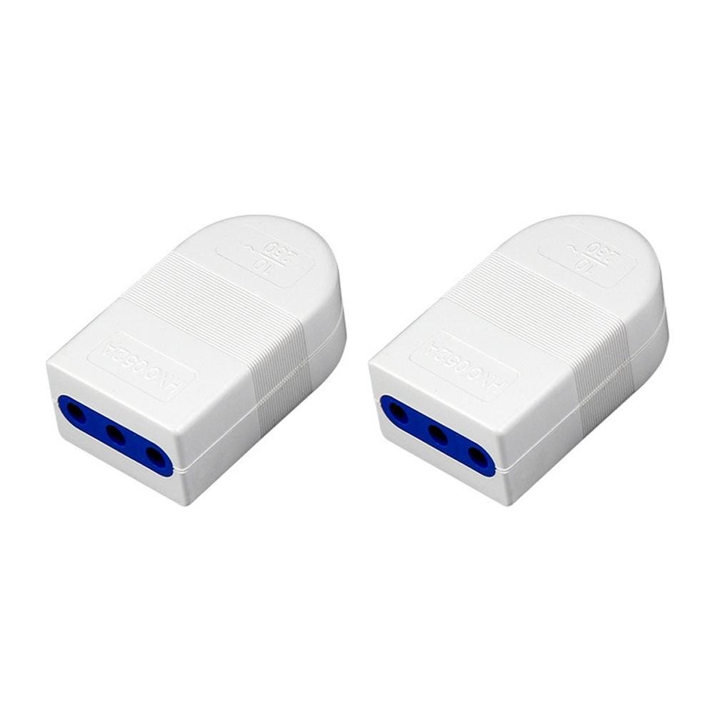 16A 250V Three Prong Assembly Power Socket for Household Use White Copper Contacts 61x32x15mm Easy DIY Install