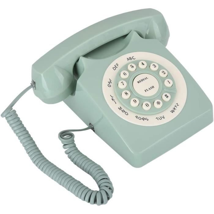 Téléphone Vintage Yunir - Style rétro européen vert clair