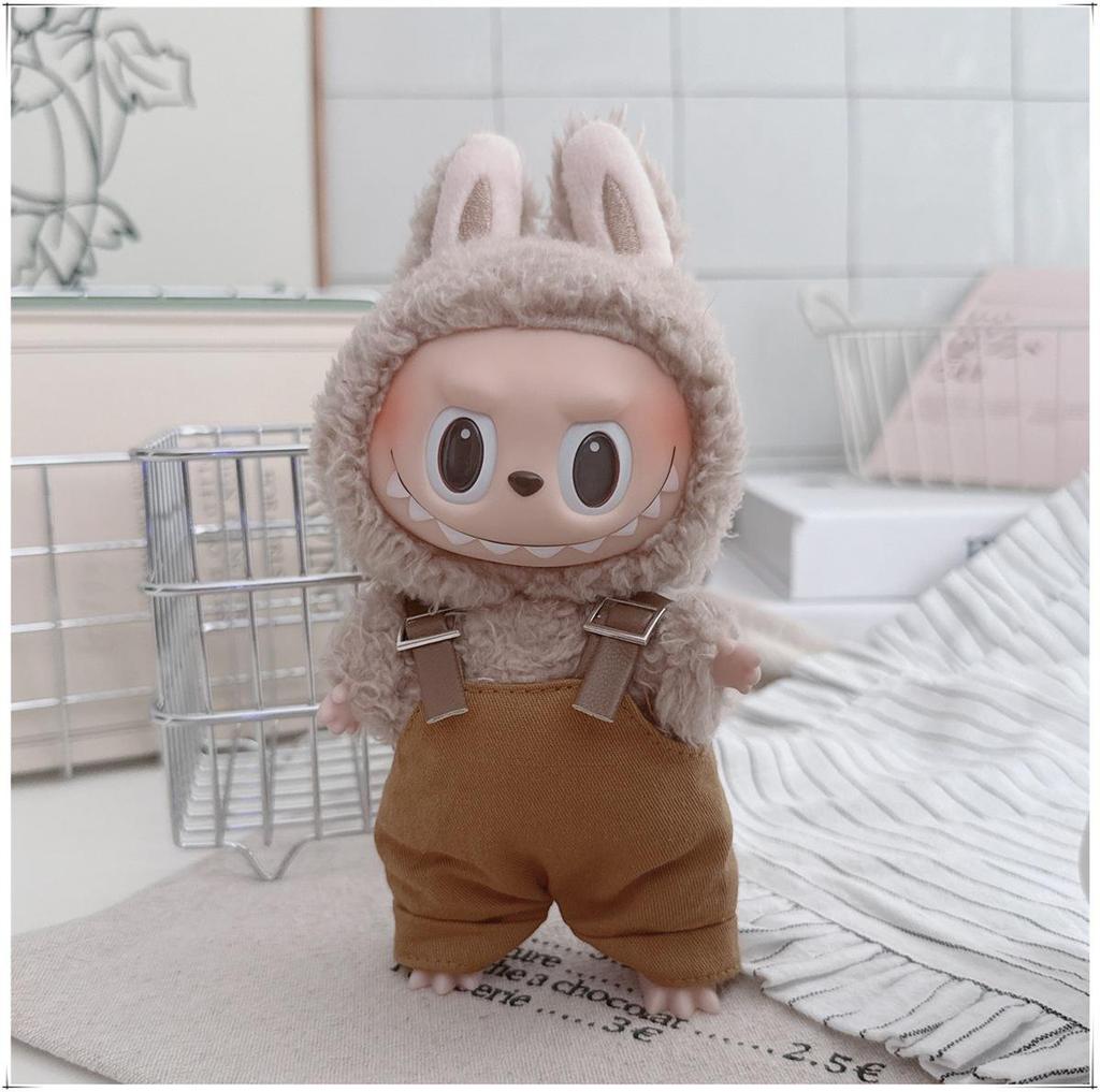 10cm & 17cm Cotton Doll Clothes Replacement Set: Overalls & T-Shirt