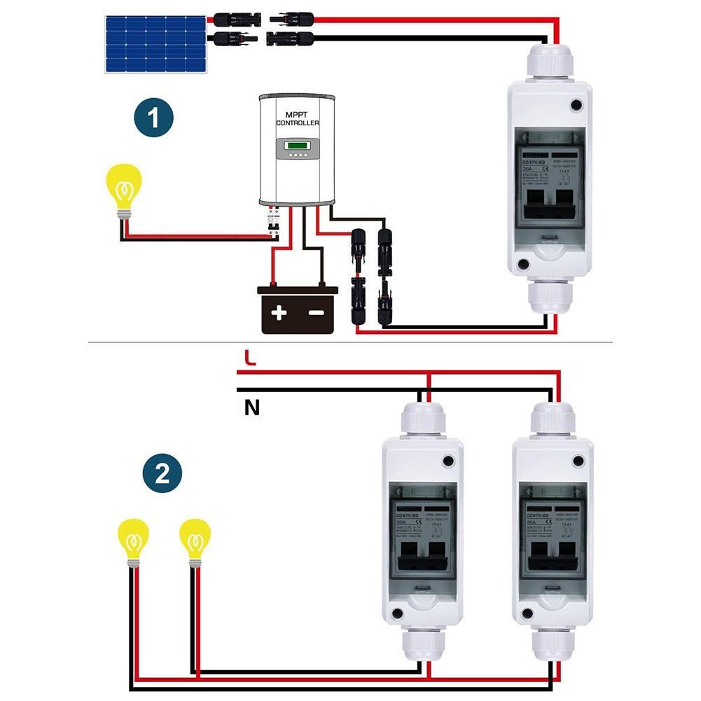 PV Isolator Switch DC/AC 30A IP65 Disconnect Circuit Breaker for Solar Panels
