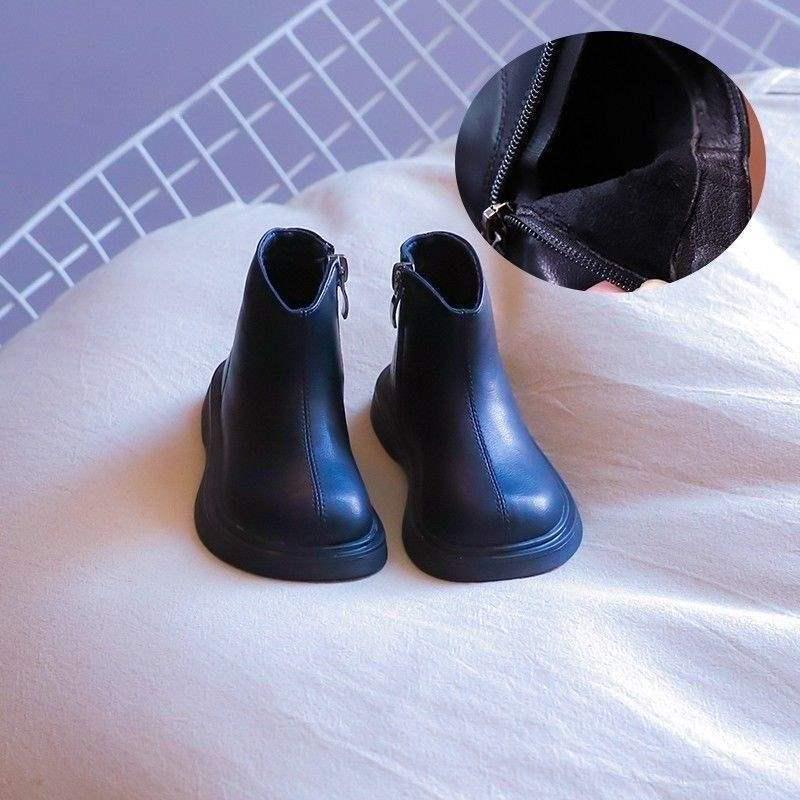 2025 Çocuk Martin Botları: Sonbahar/Kış Kız Çocuk Prenses Deri ve Erkek Çocuk Polar Pamuk Botları