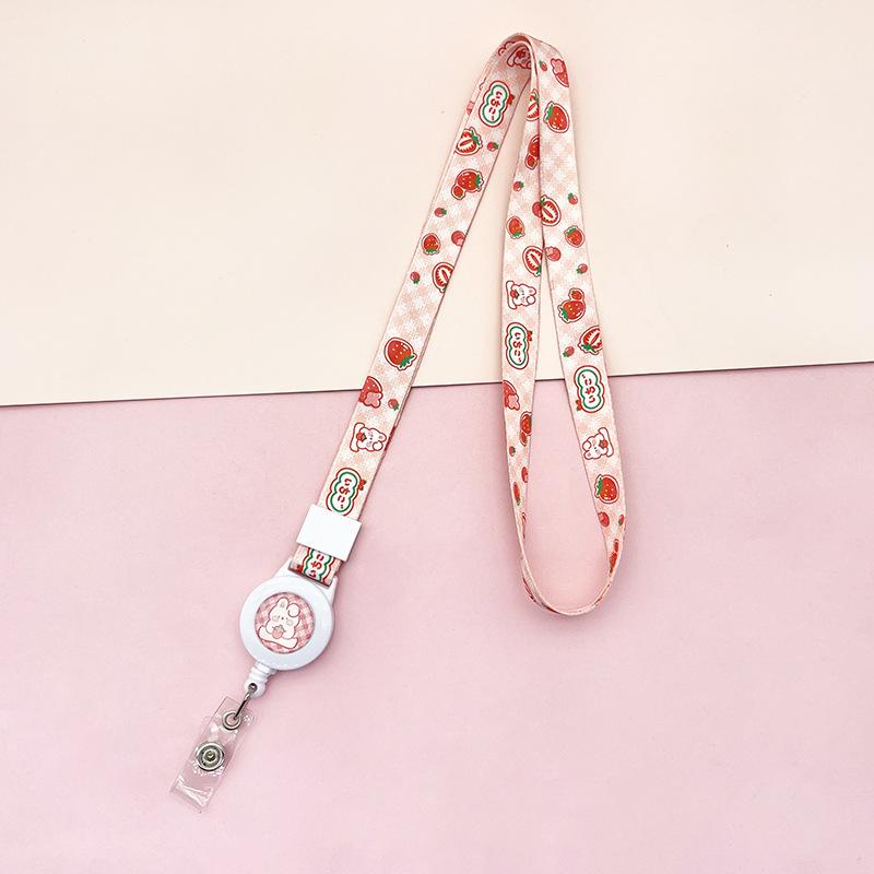 Cartoon Teleskopische Leichtziehbare Schnalle Lanyard Studenten Anti-Verlust Kartenhalter Halsband Langes Seil Arbeits Namensschild Namensschild Lanyard
